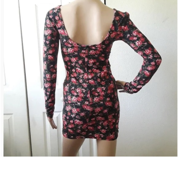 Floral long sleeve mini dress NWOT - Picture 5 of 7